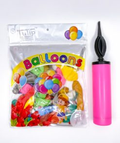 Party Balloons with Pump Set Mixed