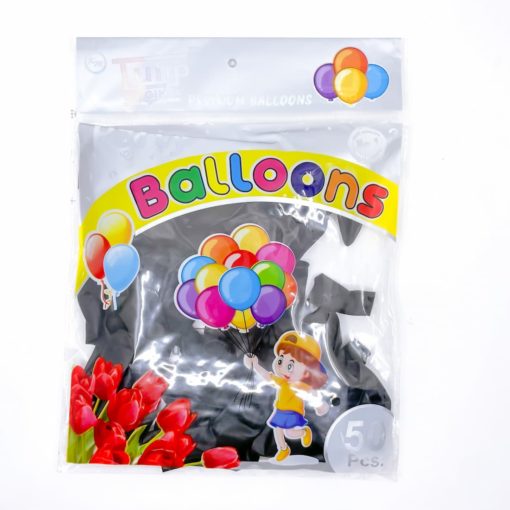 party shaty party balloons black pack of 50 pieces