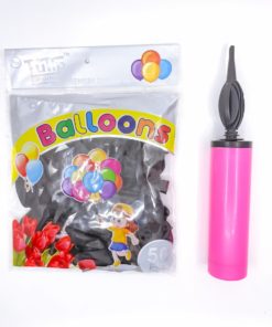 Party Balloons with Pump Set Black