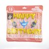 Happy Birthday Banner Set 18 Piece Kit Banner, Foil Balloon, Curtains Brown