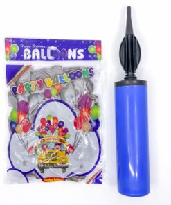 Party Shaty - Party Balloons With Pump Set - Small - Silver