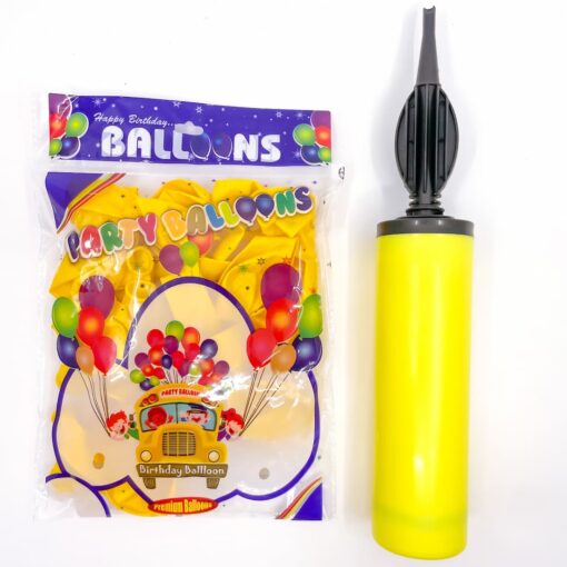Party Shaty - Party Balloons With Pump Set - Small - Yellow