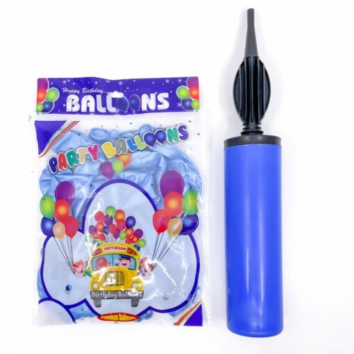 Party Shaty - Party Balloons With Pump Set - Small - Sky Blue