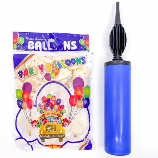Party Shaty - Party Balloons With Pump Set - Small - White