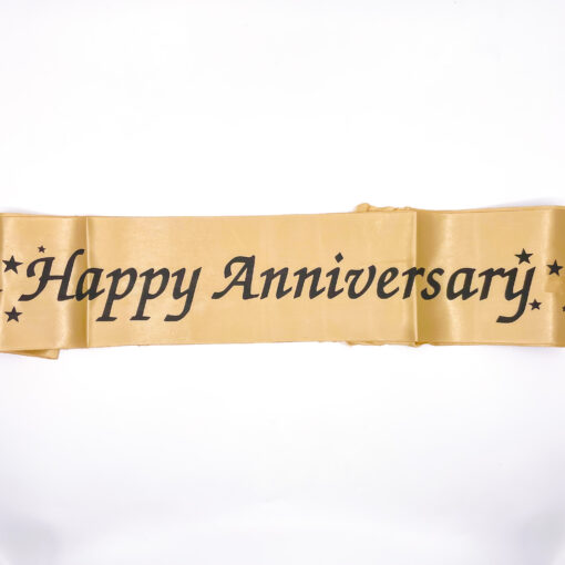 Happy Anniversary Sash Gold