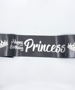 Happy Birthday Princess Sash for birthday celebration Black