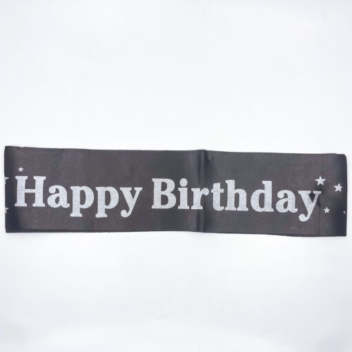 Happy Birthday Sash For Birthday Celebration Black
